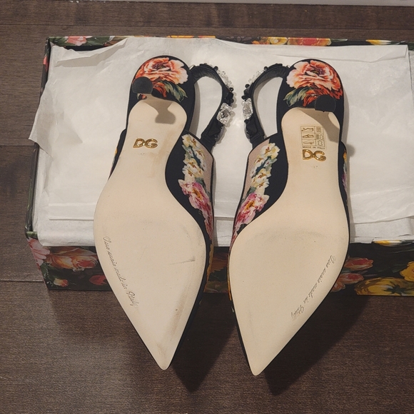 DOLCE&GABBANA FLORAL SLINGBACK HEELS (FLORAL PRINT) - Picture 7 of 10